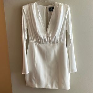 DO + BE deep V white dress